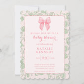 Coquette Esthetische Roze Boog Sage Groene Baby Me Kaart (Voorkant)