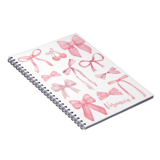 Coquette Esthetische Roze Boog Trendy Vrouwelijk S Notitieboek (Rechterzijde)