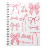 Coquette Esthetische Roze Boog Trendy Vrouwelijk S Notitieboek (Voorkant)