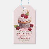 Coquette Esthetische Roze Bow Cherry Cake Fancy Me Cadeaulabel (Voorkant)