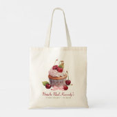 Coquette Esthetische Roze Bow Cherry Cake Fancy Me Tote Bag (Achterkant)