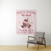 Coquette Esthetische Roze Bow Cherry Cake Fancy Me Wandkleed (In situ)