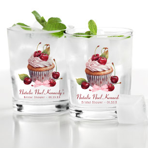 Coquette Esthetische Roze Bow Cherry gepersonalise Whisky Glas