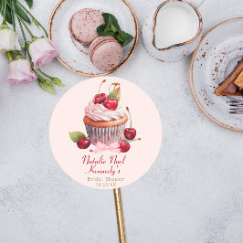 Coquette Esthetische Roze Strik Kersencake Mooie M Ronde Sticker