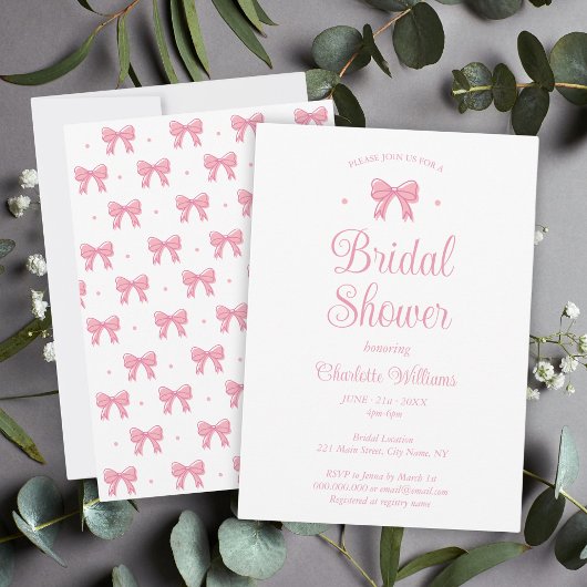 Coquette esthetische roze strik Vrijgezellenfeest Kaart