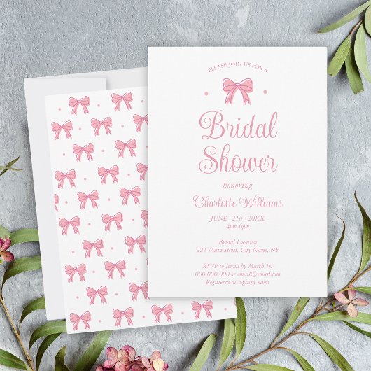 Coquette esthetische roze strik Vrijgezellenfeest Kaart