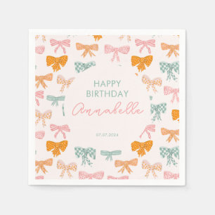 Coquette esthetische strik meisjes verjaardagsfees servet