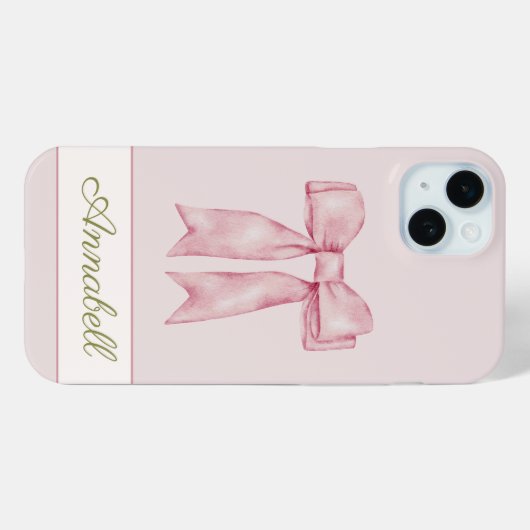 Coquette Esthetische Vrouwelijke Roze Boog Geperso Case-Mate iPhone Case (Achterkant (horizontaal))