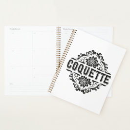 Coquette esthetische zwart licht academia planner