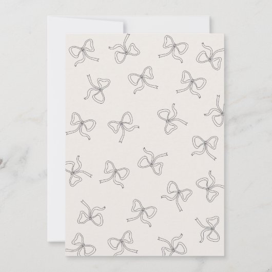 Coquette Esthetische Zwarte Boog Schattigee Vrouwe Kaart (Achterkant)