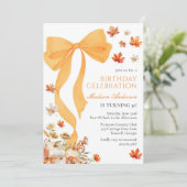 Coquette Fall Birthday Invitation Kaart (Staand voorkant)