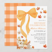 Coquette Fall Birthday Invitation Kaart (Voorkant / Achterkant)