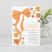 Coquette Fall Birthday Invitation Kaart (Staand voorkant)