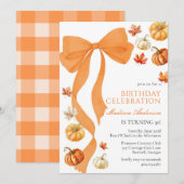Coquette Fall Birthday Invitation Kaart (Voorkant / Achterkant)
