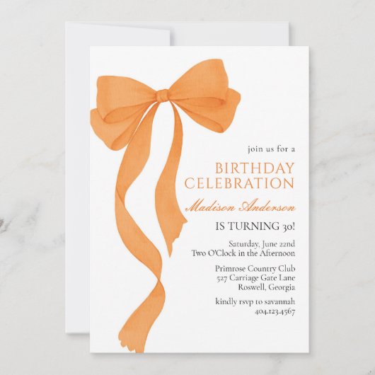 Coquette Fall Birthday Invitation Kaart (Voorkant)