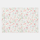 Coquette Feminine Pink Wildflower Meadow Inpakpapier Vel (Voorkant 3)