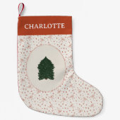 Coquette Festive Red White Pine Tree Kleine Kerstsok (Voorkant)