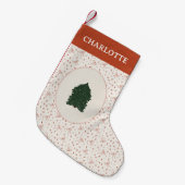 Coquette Festive Rode Witte Pijnboom Kleine Kerstsok (Voorkant (Hangend))