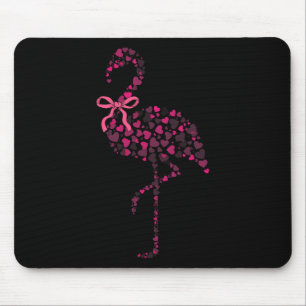 Coquette Flamingo Hart Lief Roze Valentijnsdag  Muismat