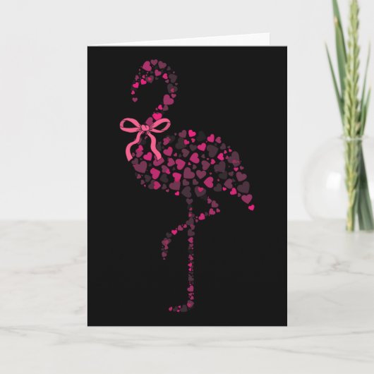 Coquette Flamingo Heart Cute Pink Valentine's Day  Kaart (Voorkant)