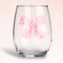 Coquette Flirty Pink Bow Wijnglas Zonder Voet