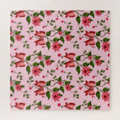  Coquette  floral Bow Pattern Wallpaper Legpuzzel (Horizontaal)