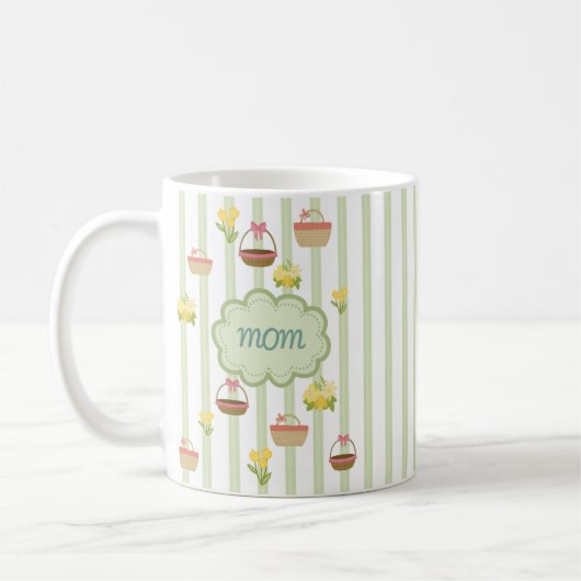 Coquette Floral Moederdag gepersonaliseerde naam Koffiemok (Links)