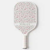 Coquette Floral Pattern | Persoonlijke naam Pickleball Paddle (Achterkant)