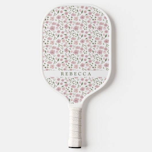 Coquette Floral Pattern | Persoonlijke naam Pickleball Paddle (Achterkant)