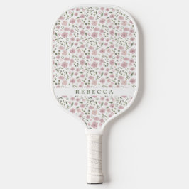 Coquette Floral Pattern | Persoonlijke naam Pickleball Paddle