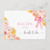 Coquette Floral Vrijgezellenfeest Recept Informatiekaartje (Voorkant)