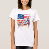 Coquette Flower USA Patriottische Amerikaanse Vlag T-shirt (Voorkant)