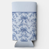 Coquette Franse Blauwe Toile Bruid Bachelorette Seltzer Blikjeskoeler (Achterkant)