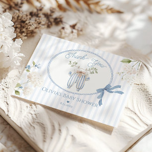 Coquette Franse Waslijn Baby Jongen Shower Bedankkaart