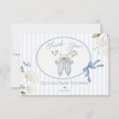 Coquette French Clothesline Baby Boy Shower Bedankkaart (Voorkant)