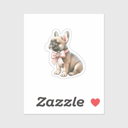 Coquette Frenchie Sticker (Vel)