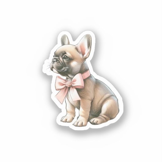 Coquette Frenchie Sticker (Voorkant)