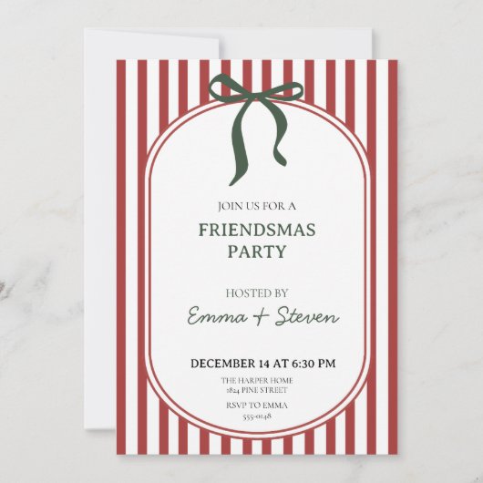 Coquette Friendsmas-feestuitnodiging Kaart (Voorkant)