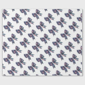 Coquette galaxy bow waterverf hemels ontwerp cadeaupapier (Vlak)