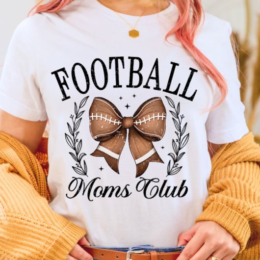 Coquette Game Day Football Moms Club T-shirt