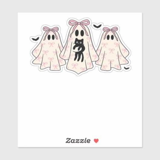 Coquette geesten met een zwarte kat Classic T-Shir Sticker (Vel)