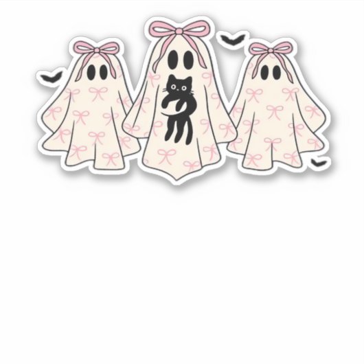 Coquette geesten met een zwarte kat Classic T-Shir Sticker (Voorkant)