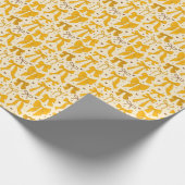 Coquette gele bogen en harten cadeaupapier (Hoek)