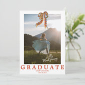Coquette geruite strik foto afstudeeraankondiging kaart (Staand voorkant)