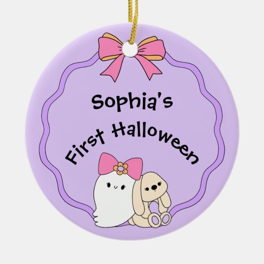 Coquette Ghost Eerste Halloween Foto Ornament (Voorkant)