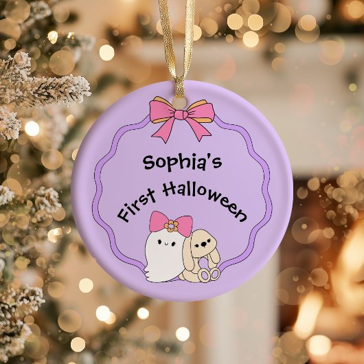 Coquette Ghost Eerste Halloween Foto Ornament