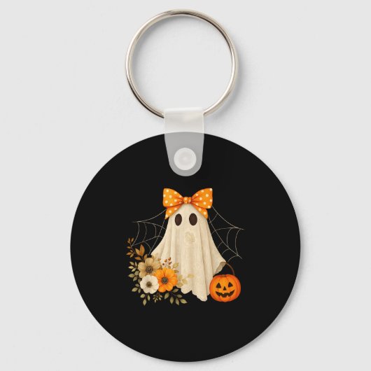 Coquette Ghost Halloween Flower Ghost Soky Lace Gh Sleutelhanger (Voorkant)