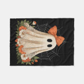Coquette Ghost Halloween Flower Ghost Spooky Lace Fleece Deken (Voorkant (Horizontaal))
