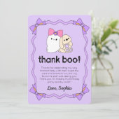 Coquette Ghost Halloween Verjaardag Bedankt Card Kaart (Staand voorkant)