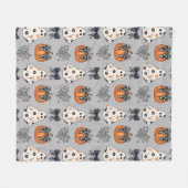 Coquette Ghost Pumpkin - Schattig en spookachtig Fleece Deken (Voorkant (Horizontaal))